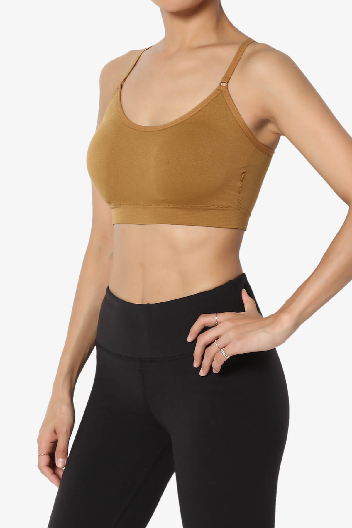 Dassie Padded Cross Back Bra Top COFFEE_3