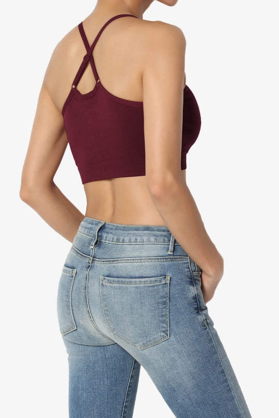 Dassie Padded Cross Back Bra Top DARK BURGUNDY_4