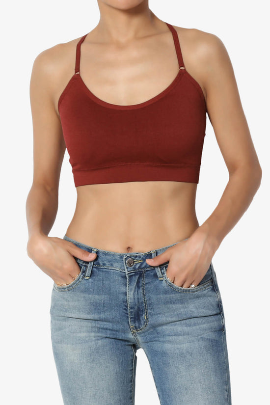 Dassie Padded Cross Back Bra Top DARK RUST_1