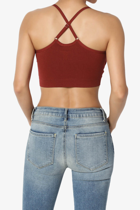Dassie Padded Cross Back Bra Top DARK RUST_2