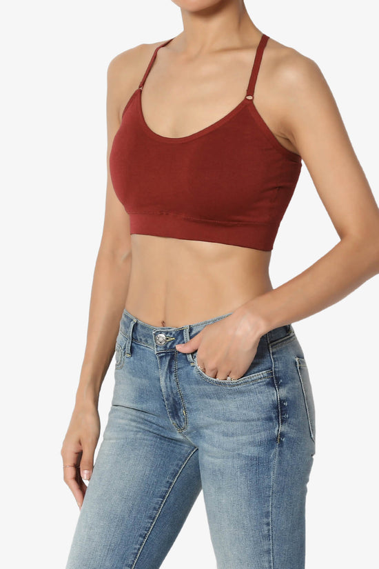 Dassie Padded Cross Back Bra Top DARK RUST_3