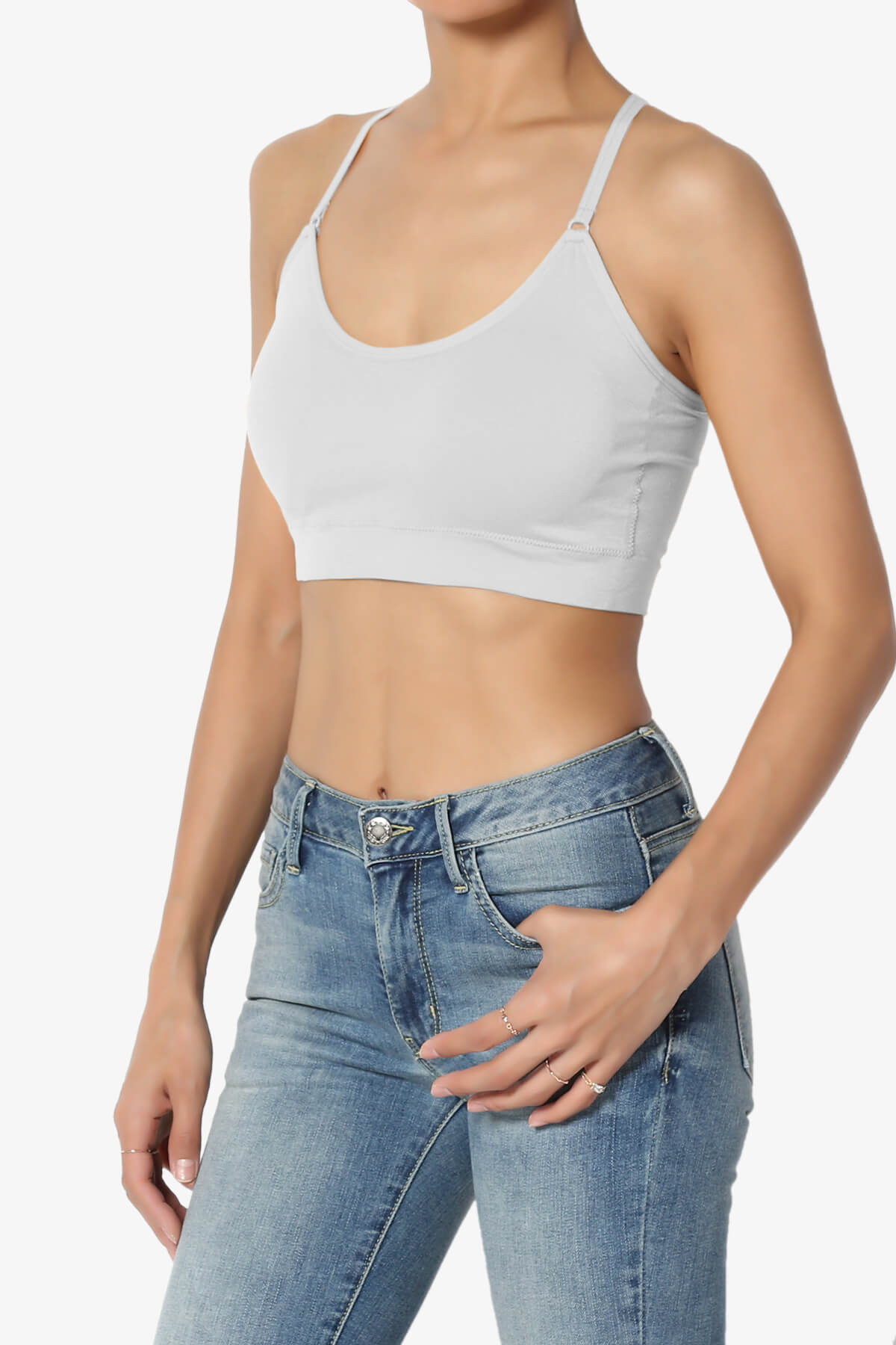 Dassie Padded Cross Back Bra Top GREY MIST_3