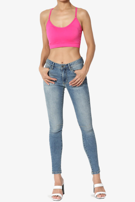 Dassie Padded Cross Back Bra Top HOT PINK_6