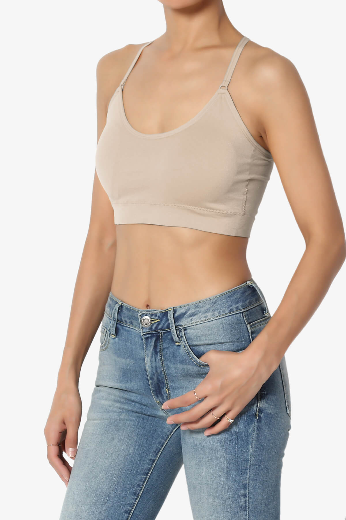 Dassie Padded Cross Back Bra Top LIGHT MOCHA_3