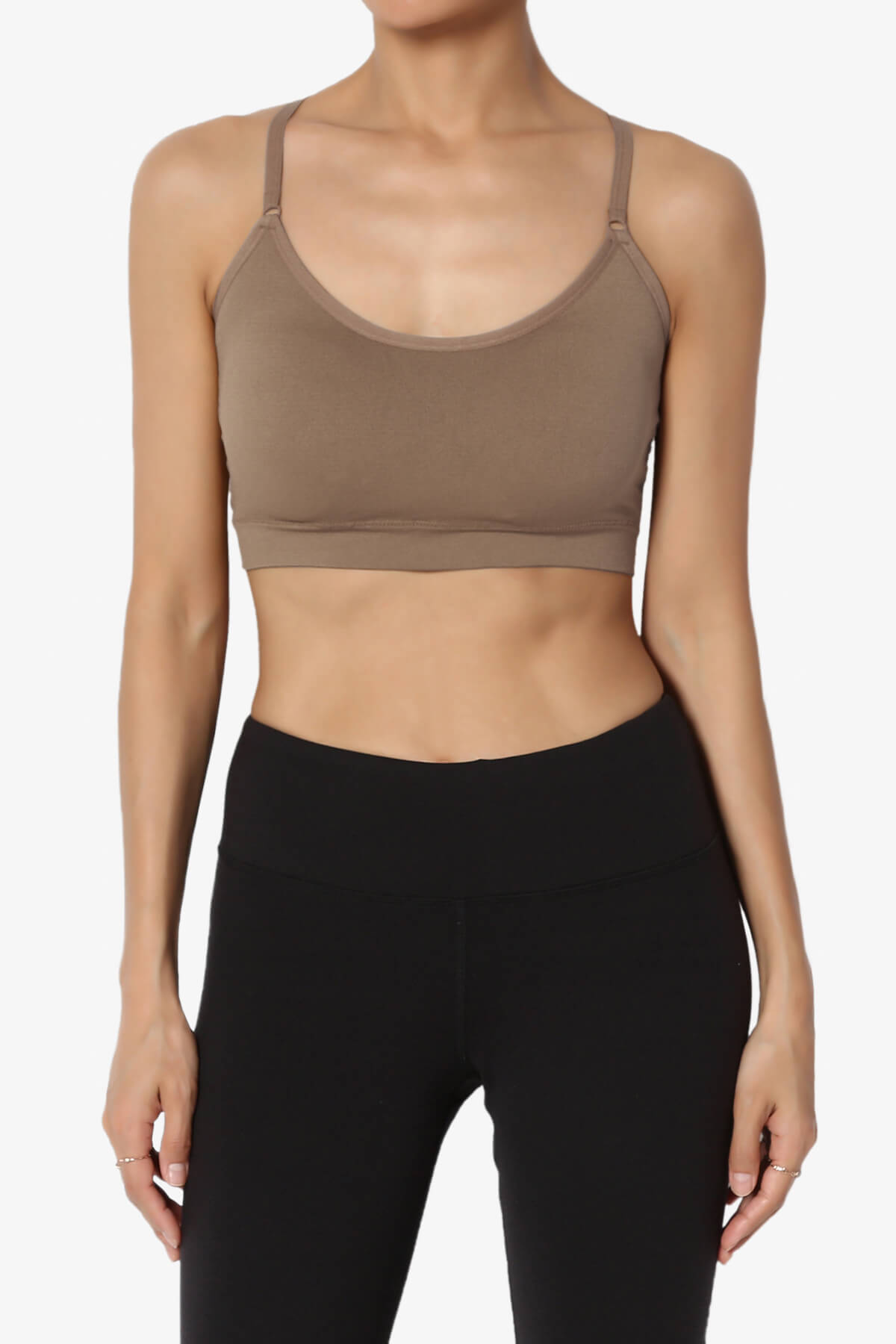 Dassie Padded Cross Back Bra Top MOCHA_1