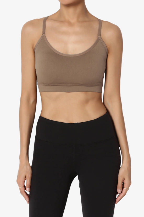 Dassie Padded Cross Back Bra Top MOCHA_1