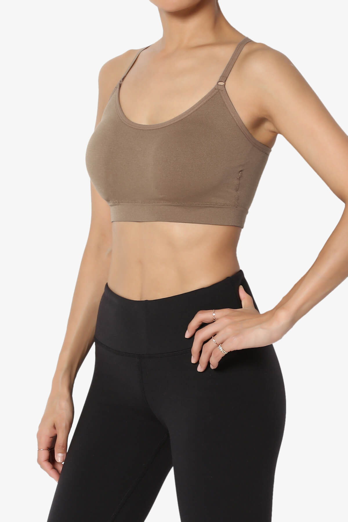 Dassie Padded Cross Back Bra Top MOCHA_3