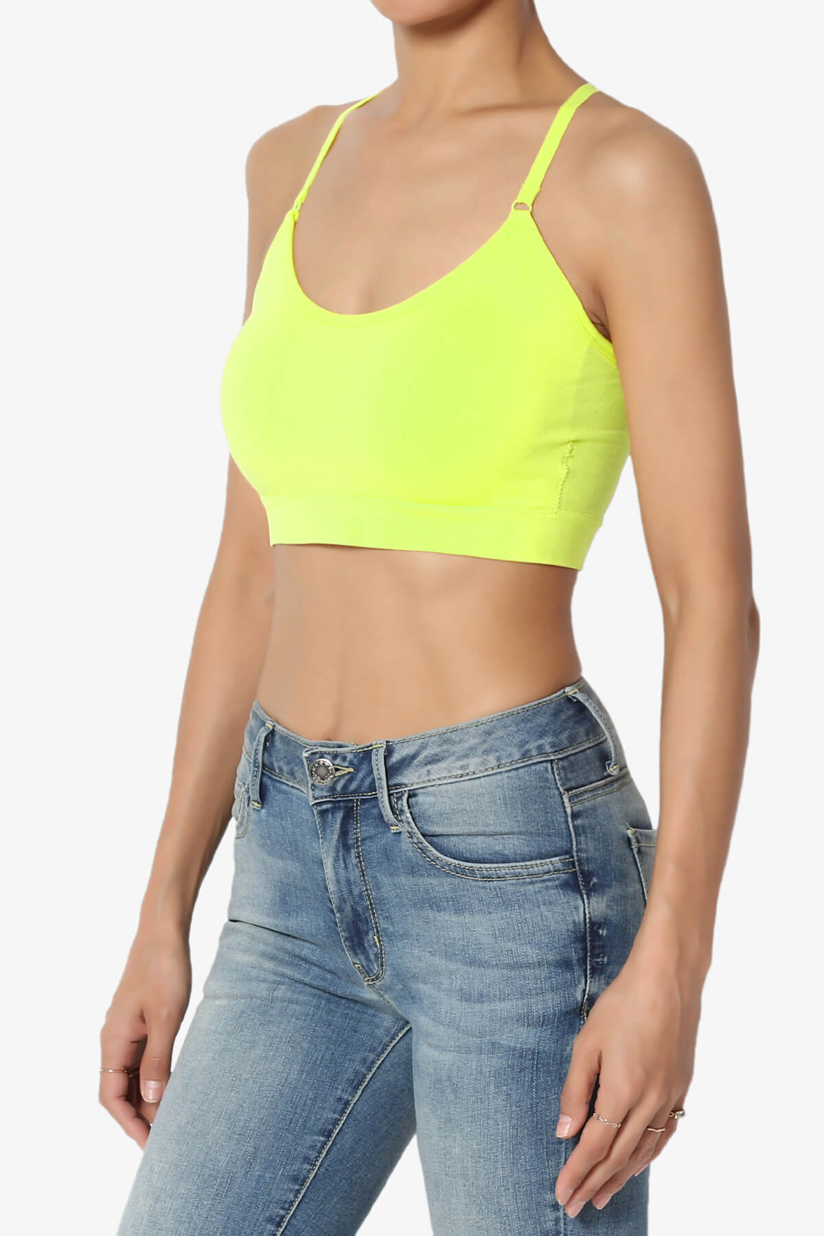 Dassie Padded Cross Back Bra Top NEON GREEN_3