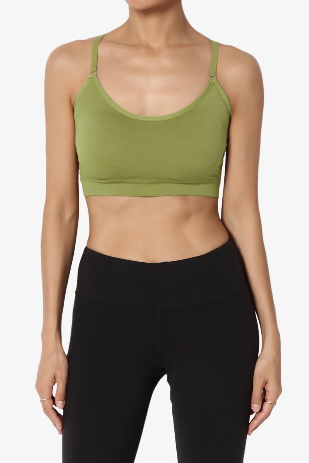 Dassie Padded Cross Back Bra Top SAGE_1
