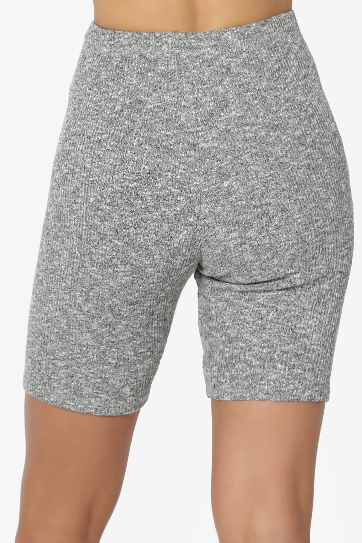Denver Slit Knit Top w Biker Shorts SET HEATHER GREY_5