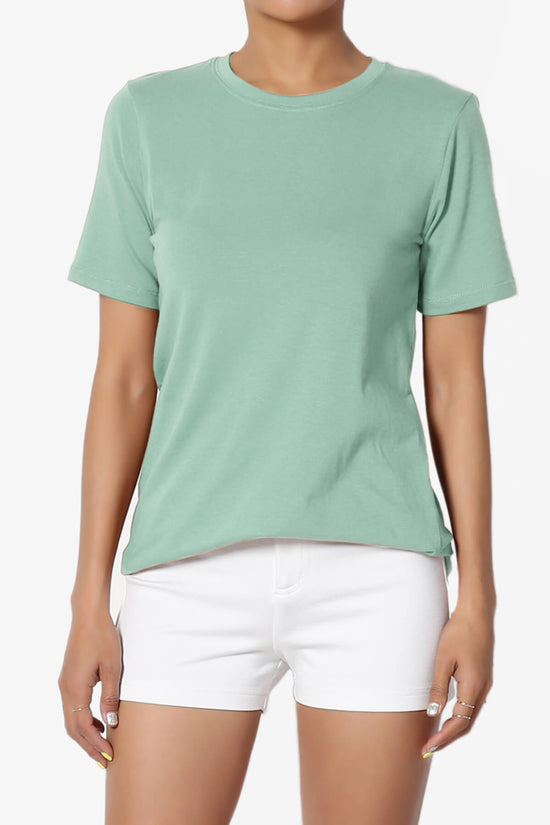 Elora Crew Neck Short Sleeve T-Shirt LIGHT GREEN_1