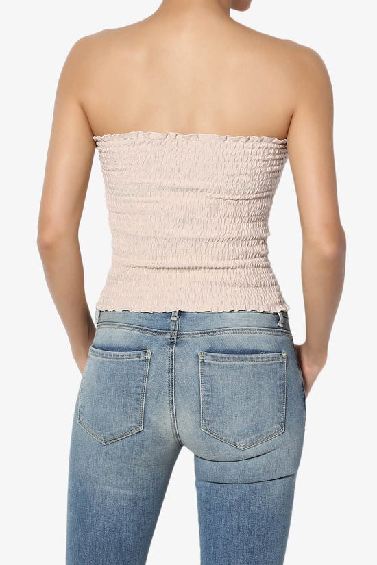 Faleece Smocked Crop Tube Top DUSTY BLUSH_2