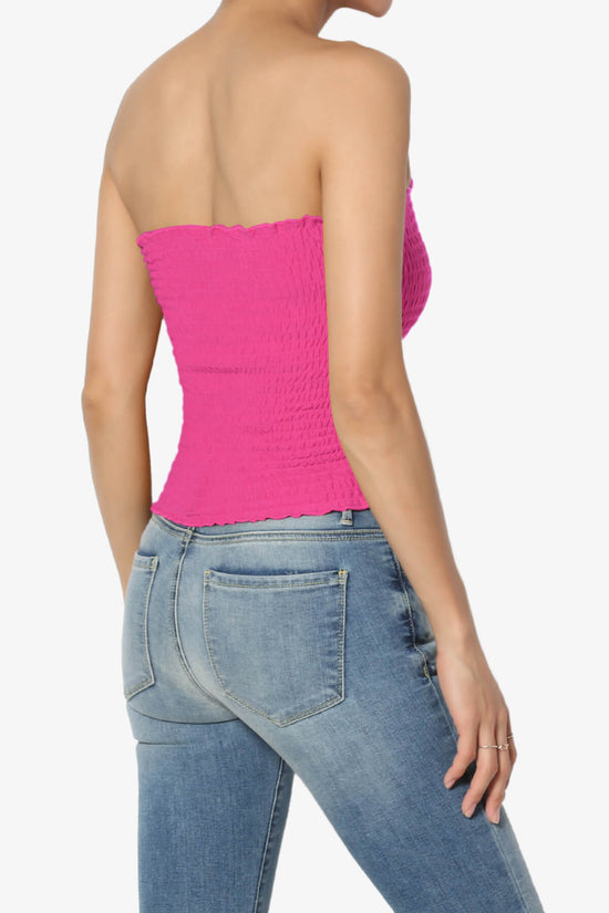 Faleece Smocked Crop Tube Top