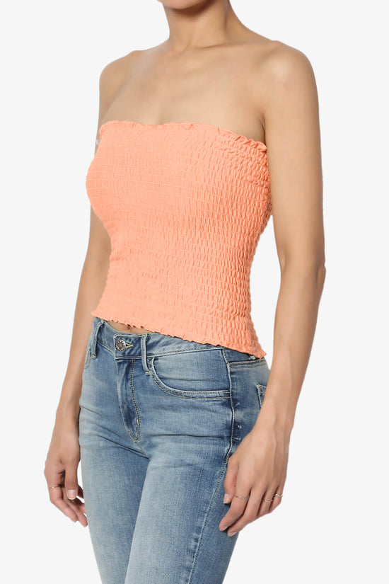 Faleece Smocked Crop Tube Top