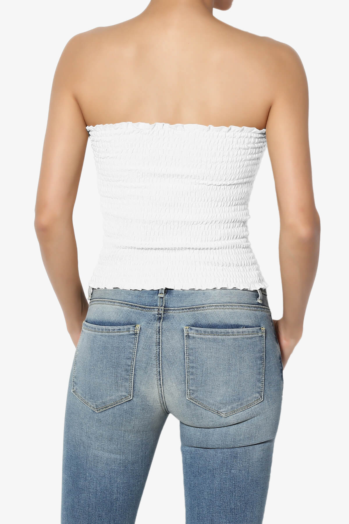 Faleece Smocked Crop Tube Top