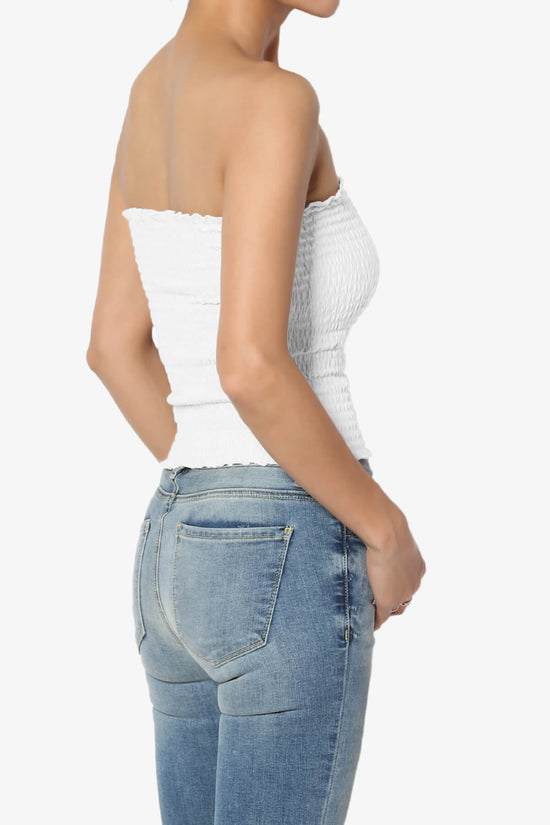 Faleece Smocked Crop Tube Top