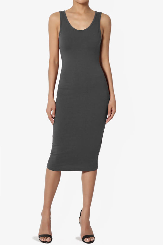 Fontella Sleeveless Bodycon Midi Dress ASH GREY_6