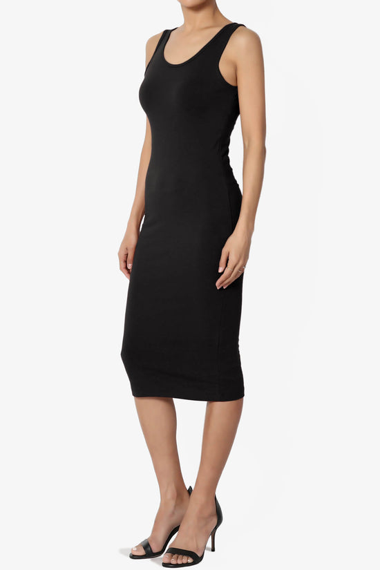 Fontella Sleeveless Bodycon Midi Dress BLACK_3