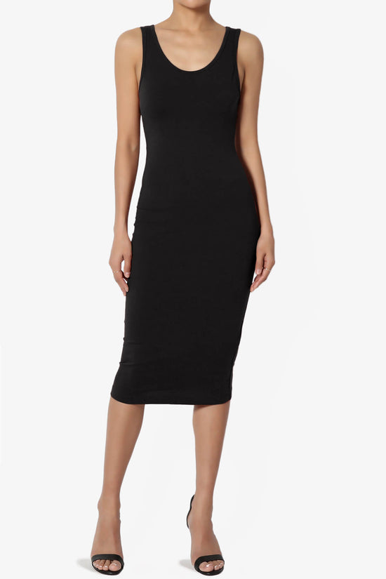 Fontella Sleeveless Bodycon Midi Dress BLACK_6
