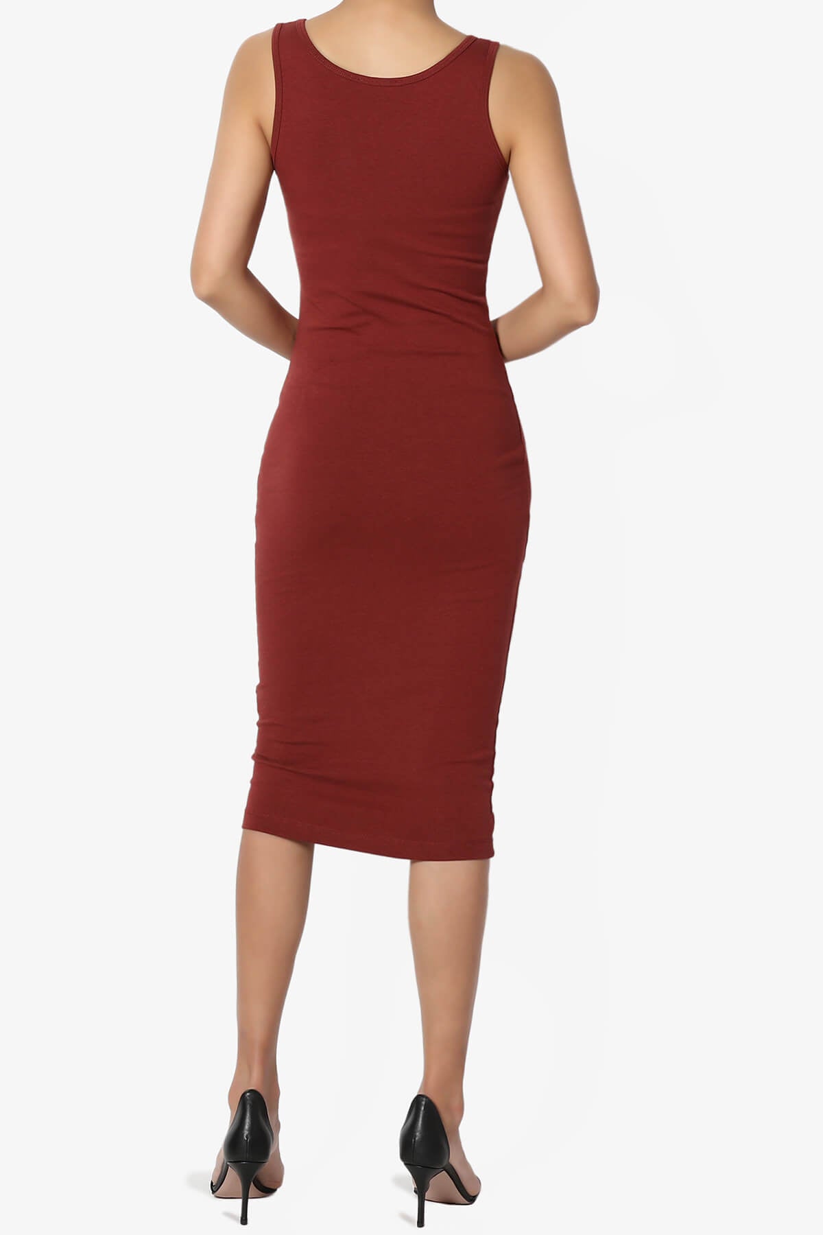 Fontella Sleeveless Bodycon Midi Dress BRICK_2