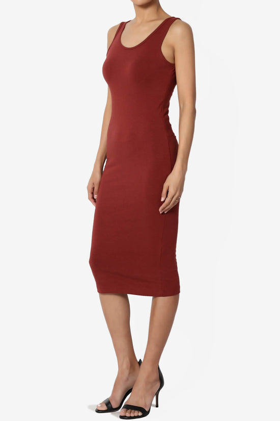 Fontella Sleeveless Bodycon Midi Dress BRICK_3