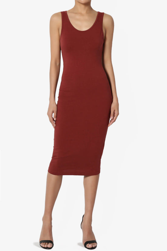 Fontella Sleeveless Bodycon Midi Dress BRICK_6