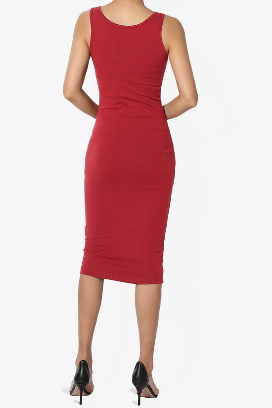 Fontella Sleeveless Bodycon Midi Dress DARK RED_2