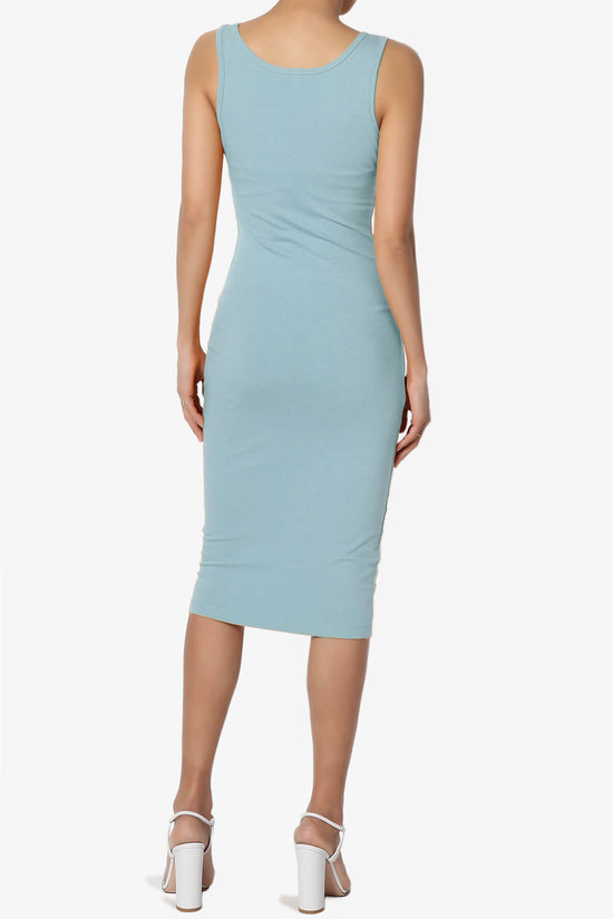 Fontella Sleeveless Bodycon Midi Dress DUSTY BLUE_2