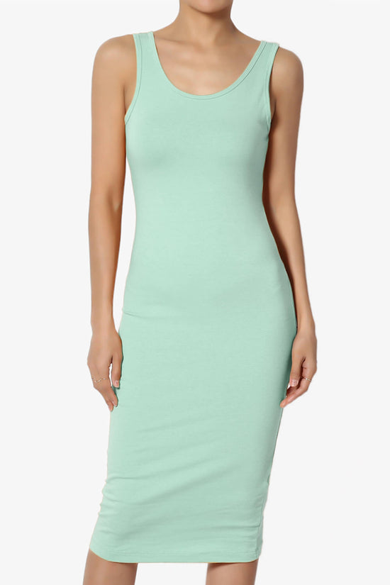 Fontella Sleeveless Bodycon Midi Dress DUSTY GREEN_1