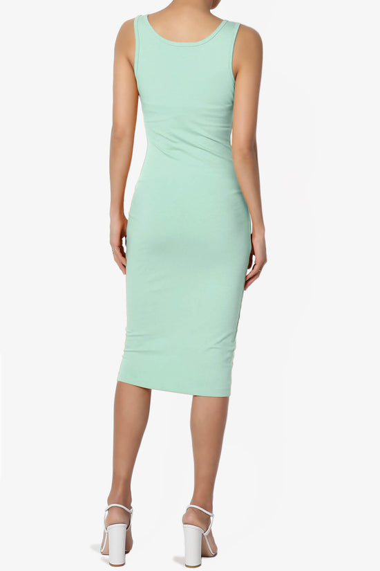 Fontella Sleeveless Bodycon Midi Dress DUSTY GREEN_2