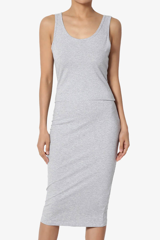 Fontella Sleeveless Bodycon Midi Dress HEATHER GREY_1