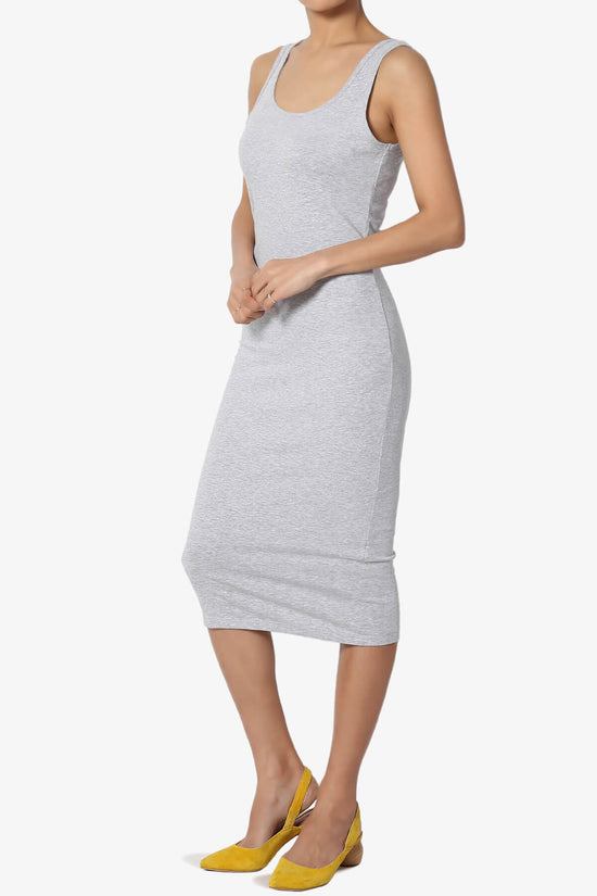 Fontella Sleeveless Bodycon Midi Dress HEATHER GREY_3