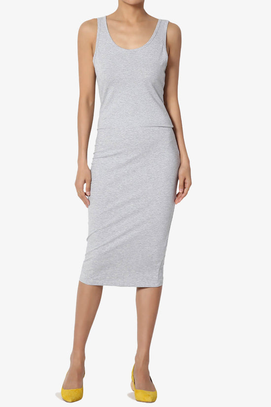 Fontella Sleeveless Bodycon Midi Dress HEATHER GREY_6