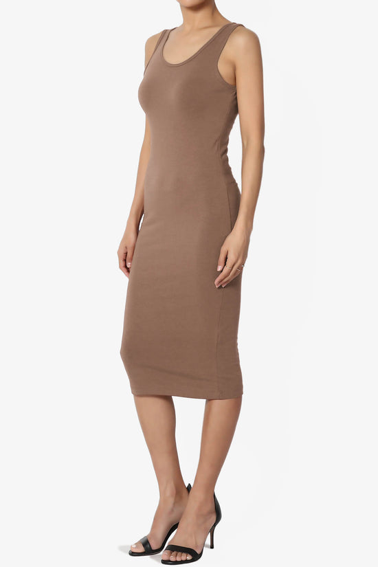 Fontella Sleeveless Bodycon Midi Dress MOCHA_3