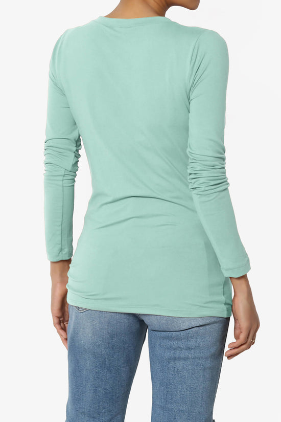 Gaia Microfiber V-Neck Long Sleeve T-Shirt LIGHT GREEN_2