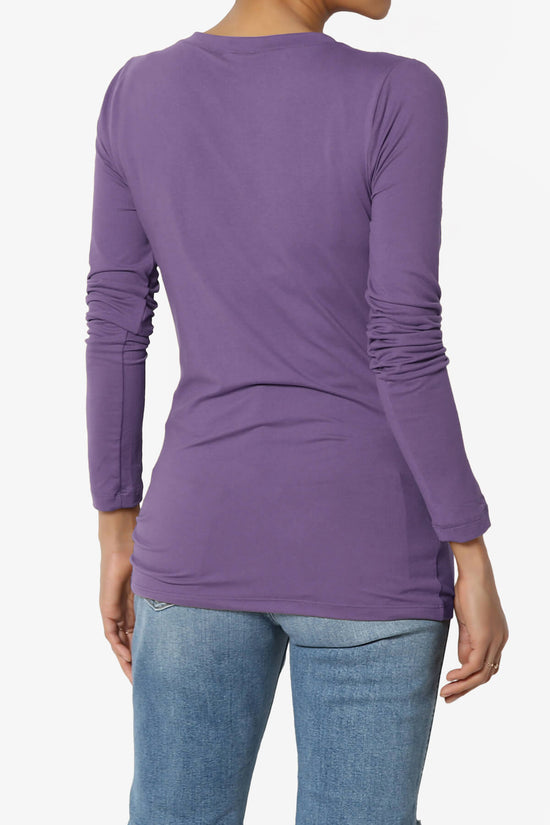 Gaia Microfiber V-Neck Long Sleeve T-Shirt LILAC GREY_2