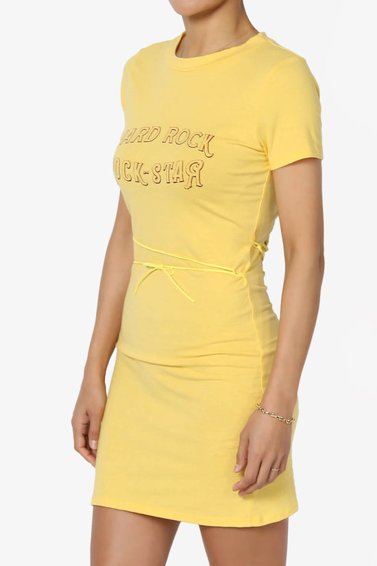 Hard Rock Wing Guitar Printed Mini T-Shirt Dress BANANA_3