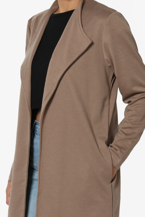 Hawke Open Front Knit Long Jacket KHAKI_5