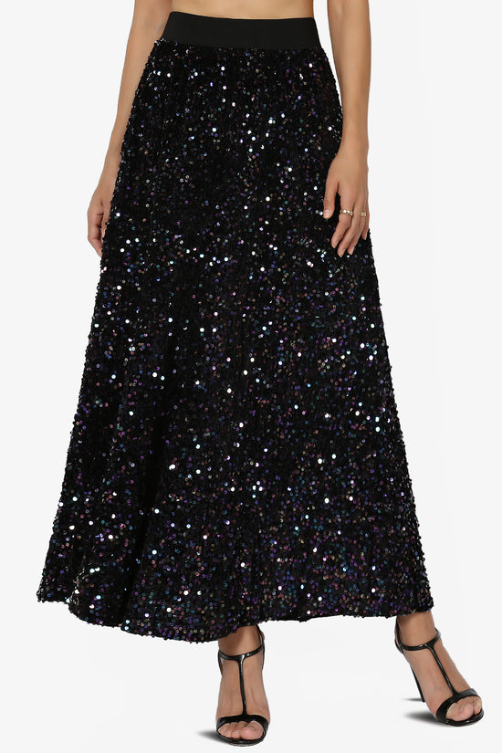 Ulyana Sequin A-Line Maxi Skirt
