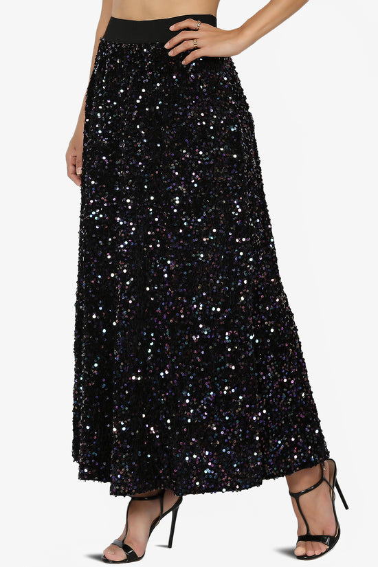 Ulyana Sequin A-Line Maxi Skirt