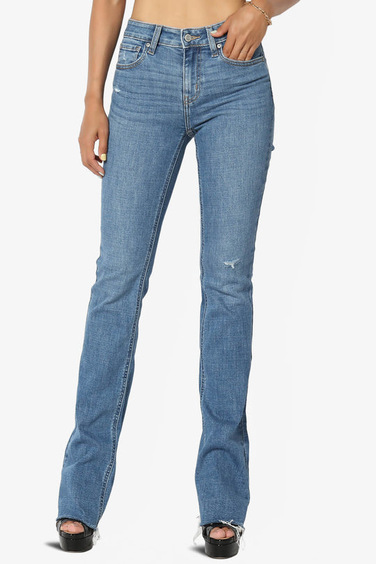 Imogen Mid Rise Bootcut Jeans in Goner Med
