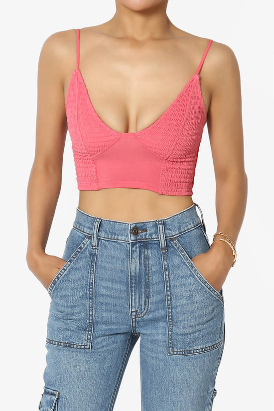 Jennie Smocked Triangle Bralette DESERT ROSE_1
