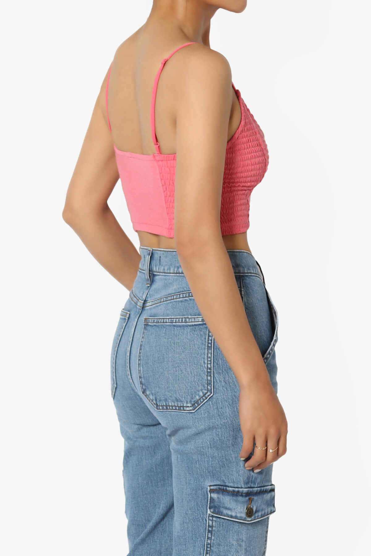 Jennie Smocked Triangle Bralette DESERT ROSE_4