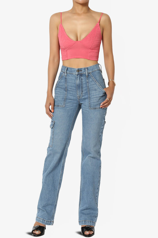 Jennie Smocked Triangle Bralette DESERT ROSE_6