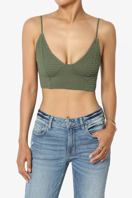 Jennie Smocked Triangle Bralette PLUS