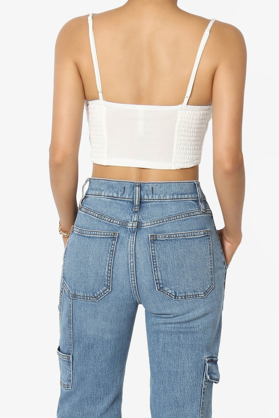 Jennie Smocked Triangle Bralette IVORY_2