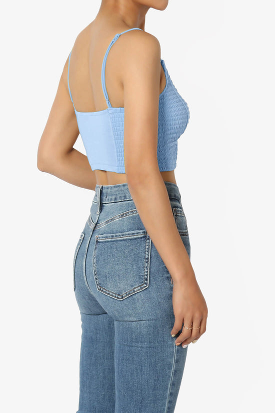 Jennie Smocked Triangle Bralette LIGHT BLUE_4