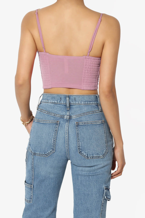 Jennie Smocked Triangle Bralette LIGHT ROSE_2