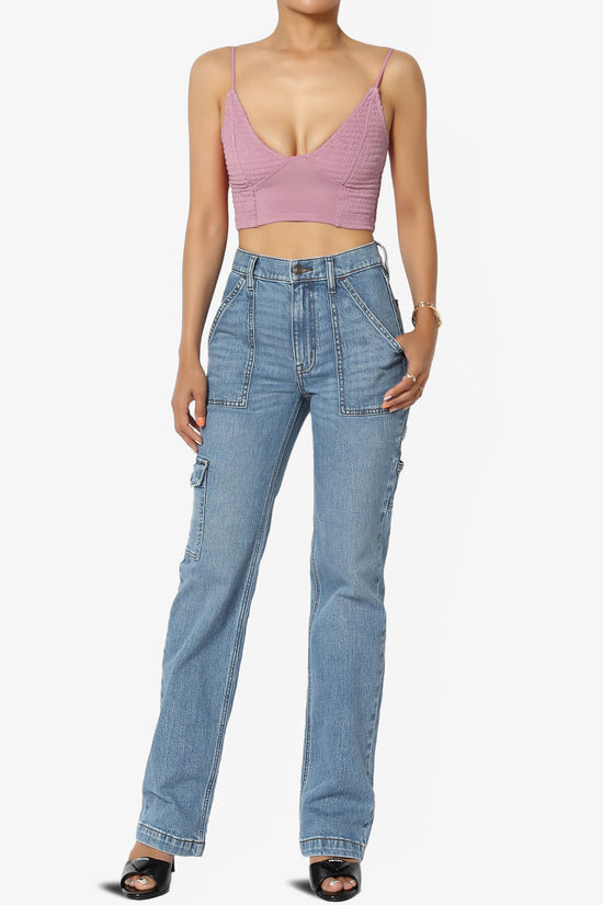 Jennie Smocked Triangle Bralette LIGHT ROSE_6