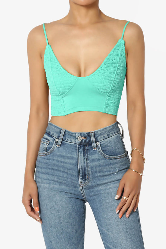 Jennie Smocked Triangle Bralette MINT_1
